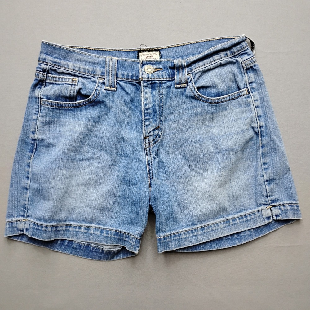 Levis 515 Denim Shorts Womens 6 Blue Jean Mid Rise Stretch 3931
